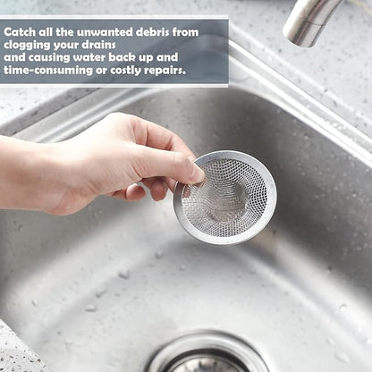 Shimeyao 100 Pcs 2.75 Mesh Sink Strainers Stainless Steel Drain Strainer Mesh Shower Drain Hair Catchers for Bathroom Kitchen for Lavatory Balcony Laundry Mop Pool RV Sink