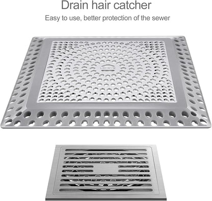 LEKEYE Shower Drain Hair Catcher | Drain Strainer | Shower Drain Cover Stainless Steel and Silicone