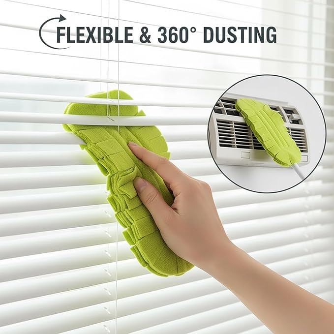 10 Pack Duster Refills Reusable Fleece Cleaning Pads with 2 Dusting Wand, Washable Multi Surface Refill Tools for Home, Blinds, Car, Pet, Furniture, Fans