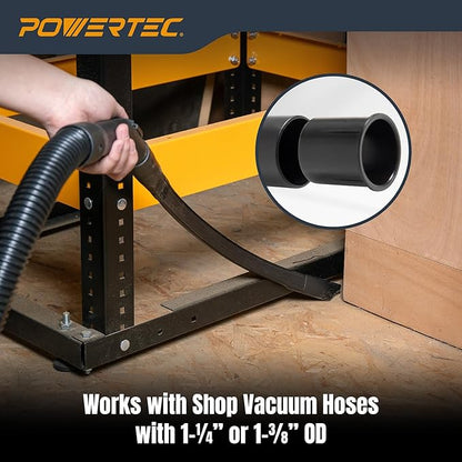 POWERTEC Flexible Vacuum Crevice Tool with 1-1/4" to 1-3/8" adapter (32mm to 35mm) for 1-1/4" Vacuum Hoses (70449)