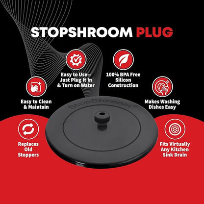 SinkShroom Revolutionary Clog-Free Sink Strainer Basket with Stopper, Stainless Steel