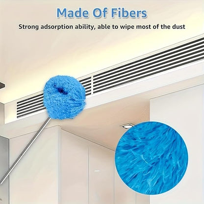 Extendable Cleaning Duster - Household Furniture Dusting Tool, Ceiling Fan Dust Remover | Flexible Telescopic Handle System, Bendable Microfiber Head with Soft Reach for High Area Cleaning