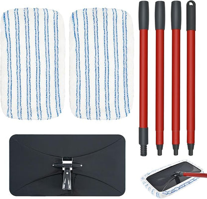 Microfiber Flat Mops for Floor Cleaning Ocedar Hardwood Floor 'N More Mop, Large Surface Dust Flat Mop with 2 Reusable Pads & 1 Extendable Handle, Washable Hardwood Floors Mopping to Dry and Wet Clean