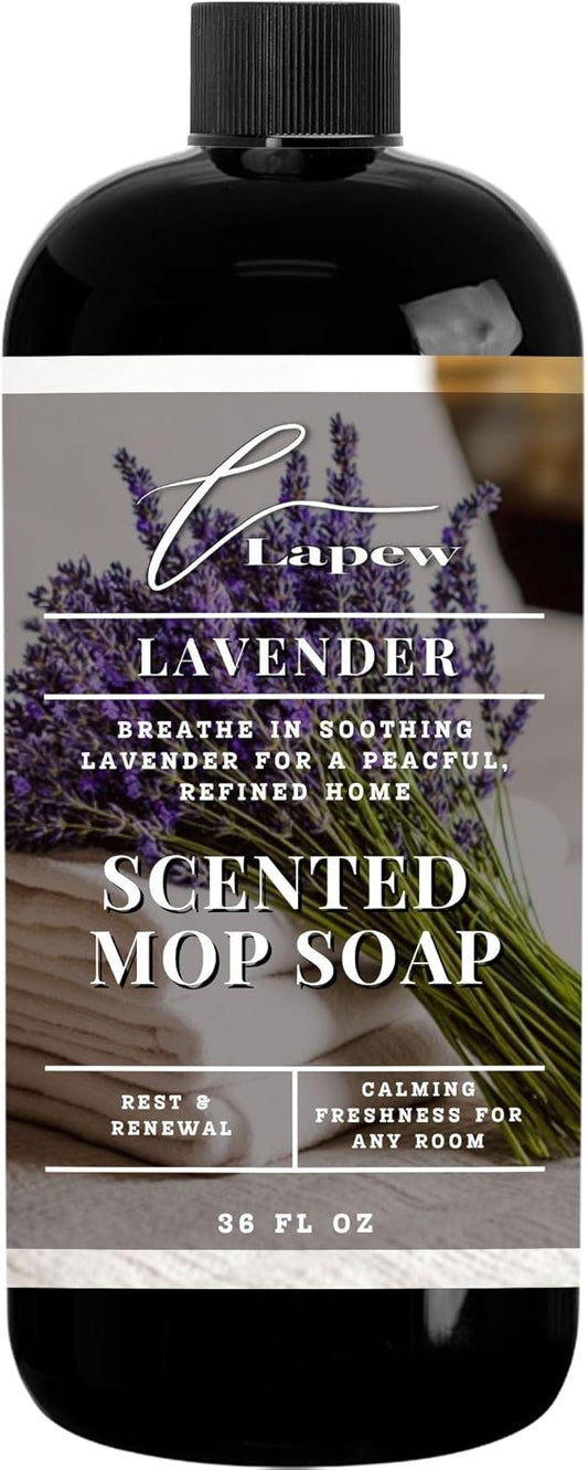 Lapew Lavender Scented Mop Soap - Luxury Floor Cleaner Concentrate for Mopping Tile, Laminate, Vinyl & Hardwood | Streak-Free, Low-Foam | 36 oz