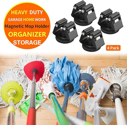 MUTUACTOR Magnetic Broom Holder,12 Pack Magnetic Mount Heavy Duty Garden Tool Organizer for Garage,Non-slip Universal Yard Tool Rack Storage Magnetic Holder for Brooms Mops Garden Shovels Hoes Tools