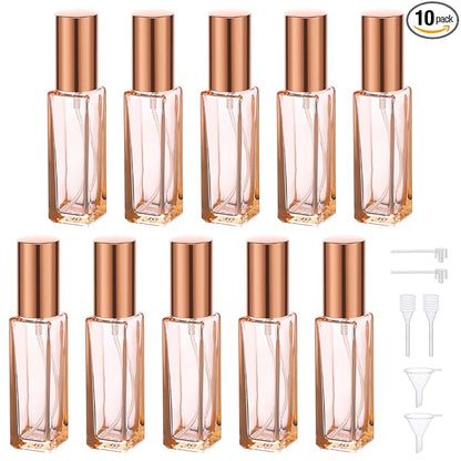 Segbeauty Travel Perfume Atomizer Refillable, 10 Packs Empty Perfume Spray Bottles, 10ML Mini Pocket Cologne Sprayer Fine Mist Atomizer Cosmetic Sample Bottle for Outgoing Party Work