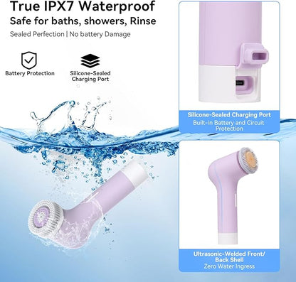 Electric Facial Cleansing Brush,Rechargeable Silicone Face Scrubber exfoliator,Face Wash Machine,3 Speeds,Waterproof, Exfoliating & Massage,for Women & Men Skincare