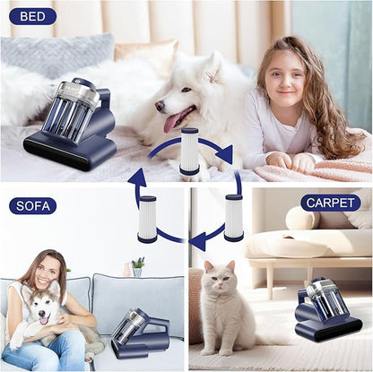 2 Pcs HEPA Filter, Replacement HEPA Filter for Teant Blue Pink Gray Upgrade and Cordless Mattress Vacuum