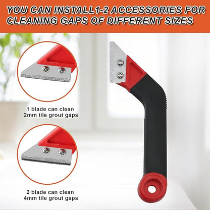 Grout Removal Tool Set, Heavy Duty Grout Saw with Replaceable Blades, Tile Grout Remover for Bathroom Kitchen Floor Joints and Corners