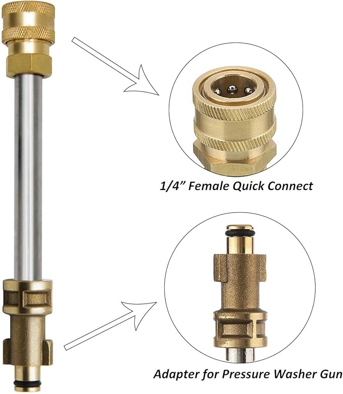 STYDDI Pressure Washer Gun Adapter with 1/4” Quick Connector, Quick-Connect Pressure Washer Replacement Spray Wand Compatible with Portland 1750 Electric Power Washer