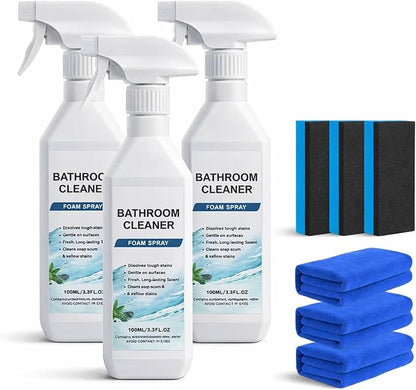Scale Remover Bathroom Cleaner, Bathroom Descaler Foam Cleaner Spray, for Tiles, Glass, Stainless, Steel, Natural Stone (3Pcs)