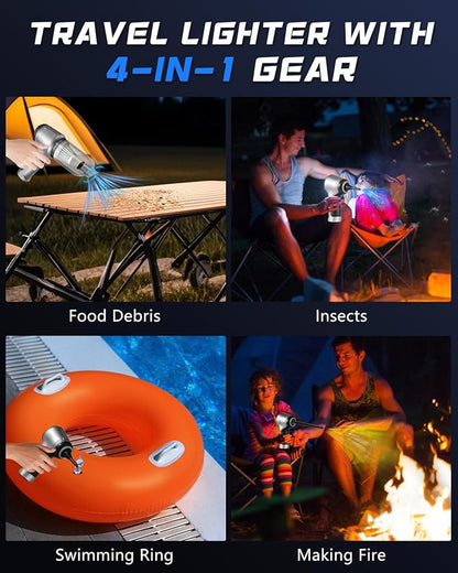 Camping Vacuum Cleaner – Cordless Handheld 6kPa Suction for Tents, Cars, and Outdoor Gear – Sucks Up Bugs, Inflates Pillows, Blows Campfires – Lightweight & Portable, 0.66 lb