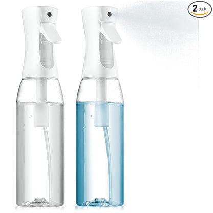 2 Pack Continuous Spray Bottle for Hair & Cleaning - 17 OZ Ultra Fine Mist Sprayer | Water Spray Bottle Mister (2pk 17oz)