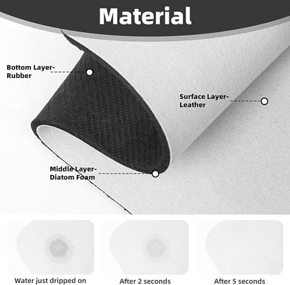 Teal And Brown Boho Style Kitchen Sink Splash Guard Faucet Mat Super Absorbent Fast Drying Mat Sink Gadgets-Fast Drying Pad Sink Mat For Kitchen Bathroom (15" X 5.5" )