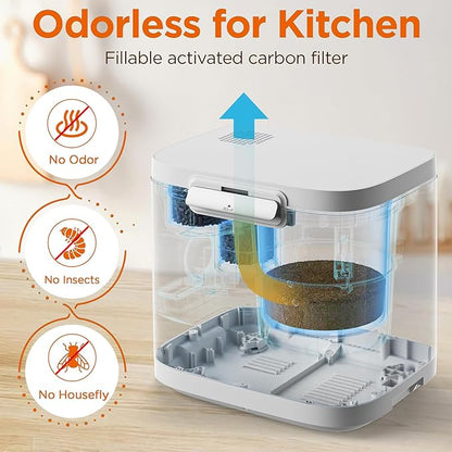 Electric Kitchen Composter, Indoor Smart Countertop Compost Bucket, Convert Food Waste and Residue into Compost