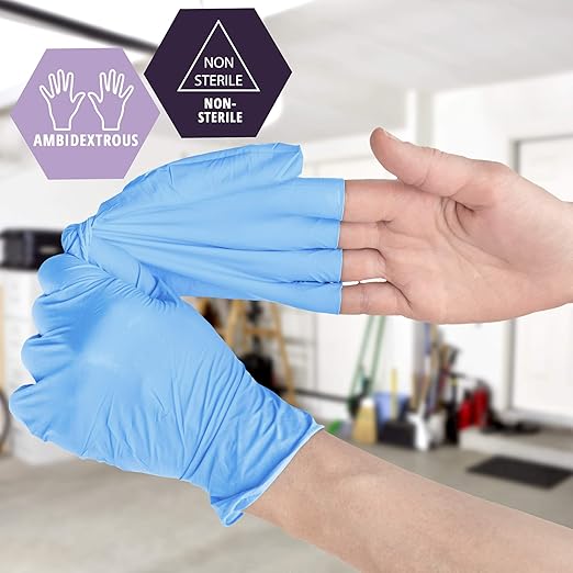 MED PRIDE Nitrile/Vinyl Blend Exam Gloves, Powder-Free, Latex-Free, Disposable, Non-Sterile, Blue (1000, Medium)