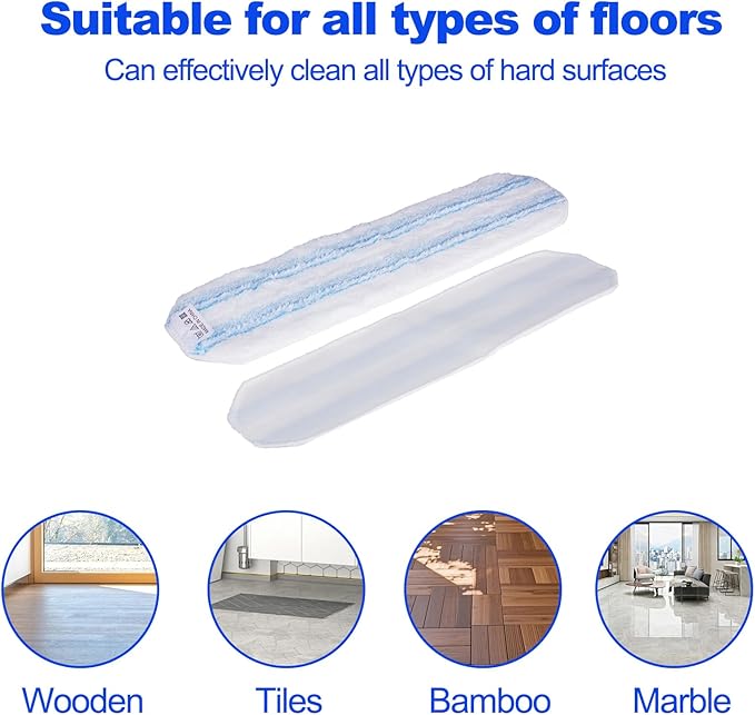 [5-Pack] Mop Replacement Pads for Ocedar H2pro Flat Mop System，Washable & Reusable Mop Pads ,Easy Installation, Machine Washable, Suitable for Various Types of Floors