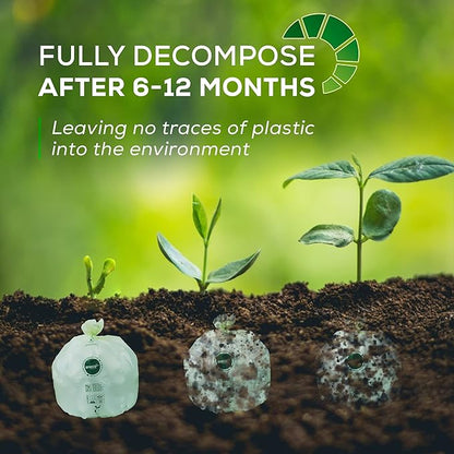 ANECO 100% Compostable Food Waste Bags 3 Gallon, 100 Count, Extra Thick Compost Bags for Countertop Bin, Small Compost Bag, Food Waste Bags with TUV OK Compost Home and BPI certified