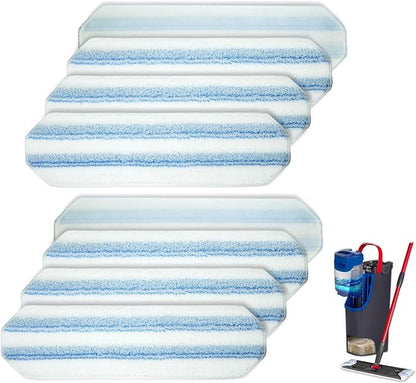8 Pack Replacement Pads for O Cedar H2prO Flat Mop System, Flat Pads for Ocedar Flat Mop System, Machine Washable/Reusable, Powerful Stain Removal, for Hardwood, Tile, Marble, Laminate Floors.