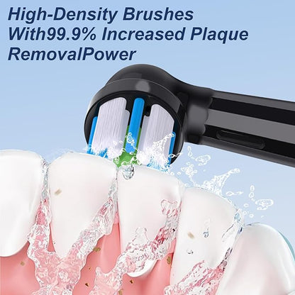 8 Pack IO Brush Head Compatible with Oral B IO 2/3/4/5/6/7/8/9/10/Deep Clean Electric Toothbrush, Replacement Heads Compatible with Oral B IO for Effective Cleaning (Black)