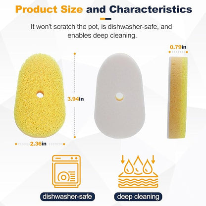 Packs Refill Heads Compatible with Dish Daddy, Non-Scratch Wand Refill Sponge Heads Compatible with Scrub Daddy, Upgrade Much Thicker and Durable (6)