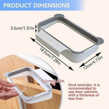 Garbage Bag Holder, Hanging Trash Can for Kitchen Cabinet Door Space Saving Over The Cabinet Trash Holder for Kitchen Bathroom
