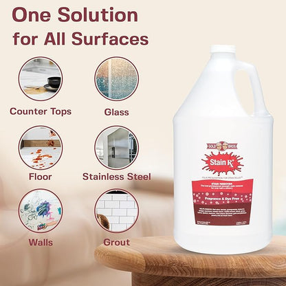 Stain Remover, Effectively Eliminates Stains from Wine, Berries & Blood on Colorfast Fabrics, Carpets, Upholstery & Jewelry, Fragrance Bleach & Dye-Free, Peroxides & Phosphates, 1 Gallon