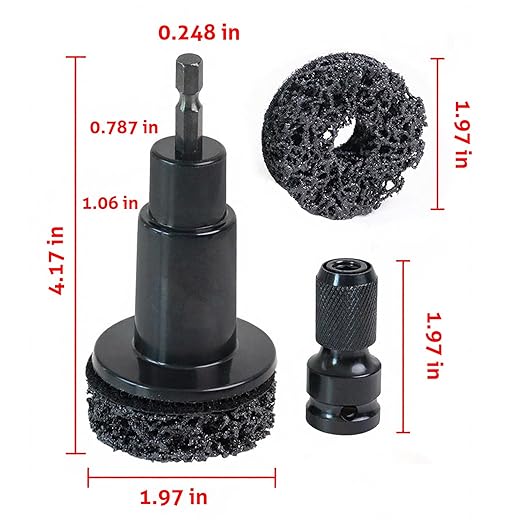 Wheel Hub Cleaning Tool, Wheel Stud Cleaner Includes 6 Grinding, Quick Rust Removal Brake Hub Cleaning Tool, Hub Resurfacing Tool Fits Power Drill or 1/2" Impact Driven Wrenches