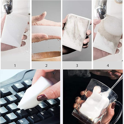 Extra Large Eraser Sponge, Extra Thick, Long Lasting, Multi-Purpose Scrubber Foam Cleaning Pads, Magic Eraser for Bathtub, Floor, Baseboard, Bathroom, Wall Cleaning (50 Pack, White)
