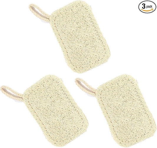 3 Pack Natural Non Scratch Scrub Sponge Eco Friendly and Compostable Plant Fiber Loofah Dish Sponge Natural Kitchen Sponges Scrubbers for Dishes Biodegradable Cleaning Sponges