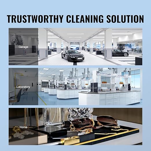 VEVOR Ultrasonic Cleaning Machine with Digital Timer & Heater, Professional Jewelry Cleaner, Stainless Steel Heated Cleaning Machine for Glasses Watch Rings Small Parts Circuit Board (3L)