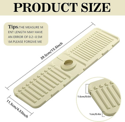 Faucet Mat for Kitchen Sink, Silicone Faucet Handle Drip Catcher Tray Mat, Silicone Kitchen Sink Splash Guard, Ideal Protective Tray for Stone Sinks in Kitchen & Bathroom
