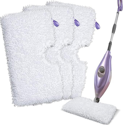S3501 S3601 Steam Mop Replacement Pads Compatible with Shark Steam Pocket Mops S3501 S3601 S3550 S3801 S3901 S3601D S3801CO S3901D S3455K S2902 SE450, Washable Microfiber Mop Pads Reusable, 3 Pack