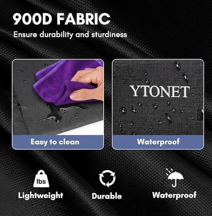 Ytonet Extra Large Cleaning Caddy Bag with 4 Foldable Dividers, Wearable Cleaning Caddy Organizer with Handle & Shoulder Strap & Waist Strap, Housekeeping Tote for Cleaners, Black Grey
