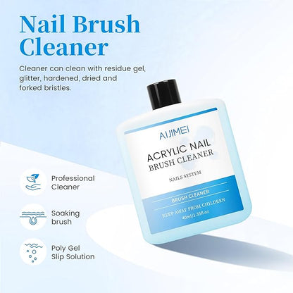 40ml Nail Brushs Cleaner Easy to Clean Brushes Professional Nail Brush Cleaner for Gel and Acrylic Nail Brush Cleaning or Home Nail Salons (1pcs)