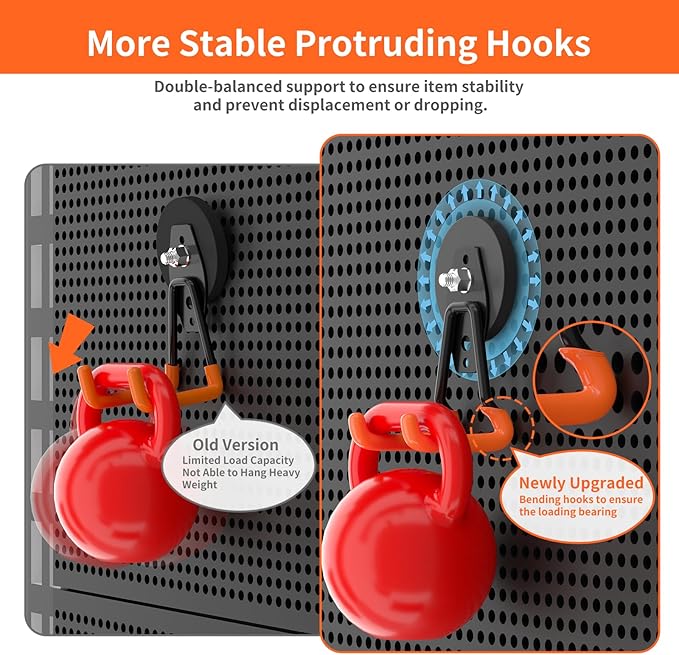 ENUODA Strong Magnetic Hooks Heavy Duty Upgraded Magnetic Tool Holder Rare Earth Magnets with Hooks for Hanging Wreath, Garden Tool, Toolbox, Shovel, Broom, Garage, Tool Chest, Organization, 4PCS