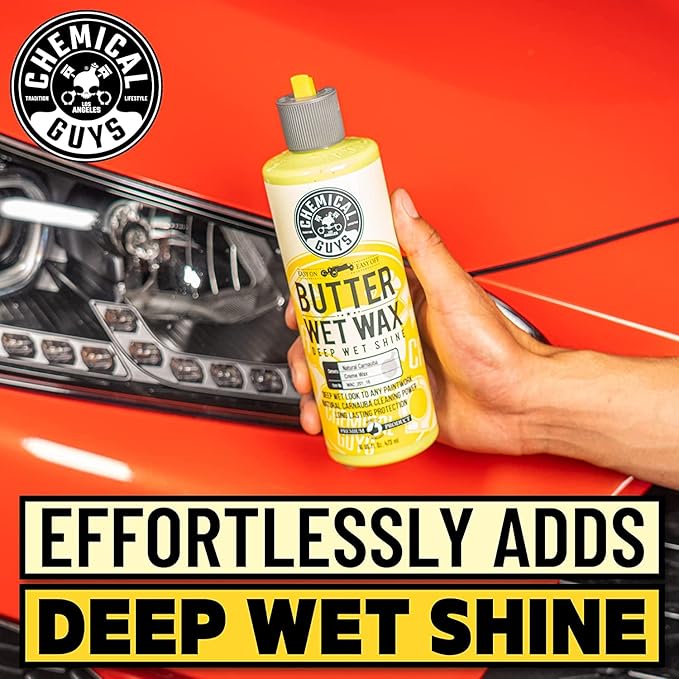 Chemical Guys Starter Car Care & Cleaning Kit, 7-Piece Detailing Car Wash Kit with 6 Premium 16 oz Care Chemicals and Accessories for Washing, Waxing, and Interior Cleaning