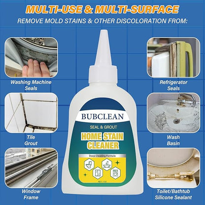 Home Stain Remover Gel Cleaner, Heavy Duty Black Surface Stain Cleaner for Washing Machine, Bathroom Grout, Shower, Bathtub, Tile, Fridge Rubber, Kitchen Sinks, 1 Pack