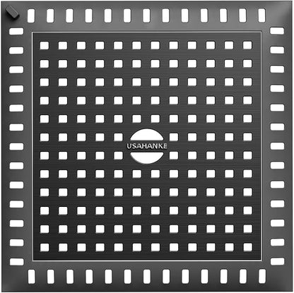 Drain Hair Catcher for Bathroom Sink,4.8" Stainless Steel and Silicone Shower Drain Covers Suitable for Drains and Bathroom Floors (1, Matte Black)