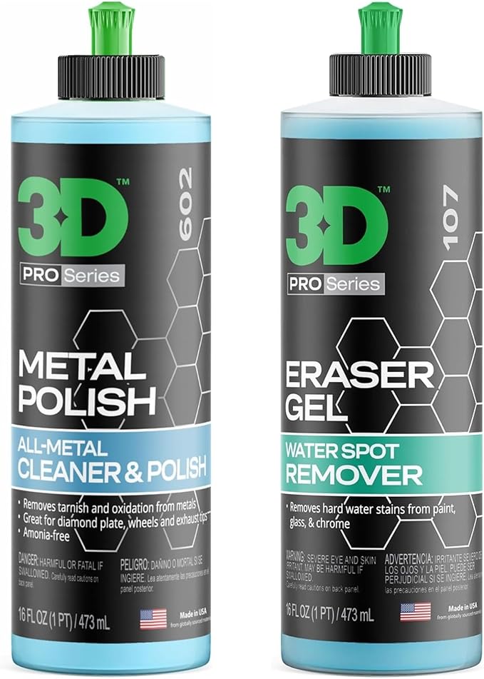 3D Eraser Gel Hard Water Spot Remover & 3D Metal Polish – Clean & Restore – Removes Hard Water Stains & Revives Metal Surfaces – 16oz