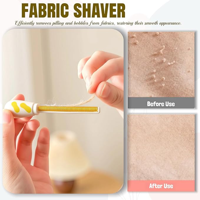 Bear Shaped Lint Roller - Washable & Reusable Sticky Roller with Strong Adhesion for Pet Hair Lint Dust Removal on Clothes Sofa Car Includes Fabric Shaver Travel Size (1, Yellow)