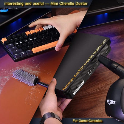 Electric Air Duster for Electronics, 500W 31m/s High-Powered Keyboard Cleaner - Reusable Cordless Air Blower with Anti-Static Brush, 70% Quieter Than Compressed Air Cans