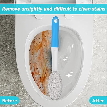 2PCS Toilet Cleaning Pumice Stone, Stains Hard Water Ring Remover Bathroom Cleaning Brushes Toilet Pumice Stone with Handle for Toilets, Bathtubs, Pool (2PCS)