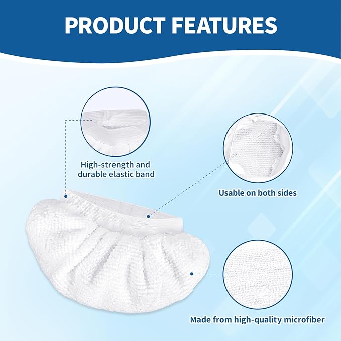16-Pack Universal Microfiber Cloths, Handheld Steam Cleaner Attachments - Steam Cleaner Accessories Compatible with Bissell Steam Shot, Wagner, McCulloch, Comforday, PurSteam and More