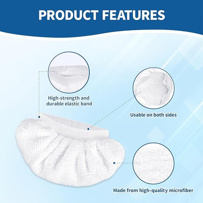 16-Pack Universal Microfiber Cloths, Handheld Steam Cleaner Attachments - Steam Cleaner Accessories Compatible with Bissell Steam Shot, Wagner, McCulloch, Comforday, PurSteam and More