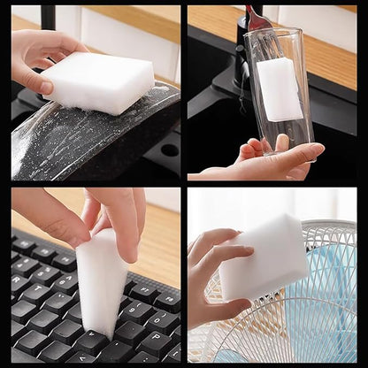 50 Pack Magic Cleaning Eraser Sponges, Multi-Purpose White Melamine Foam Blocks, White