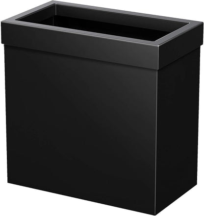 Gatco Small Bathroom Trash Can with Lid, Rectangle 3 Gallon Stainless Steel Wastebasket, Under Sink, Matte Black, for Bathroom, Bedroom, Office (1918)