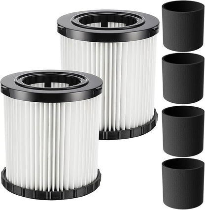 DCV581H DCV580H Vacuum Filter for DEWALT 20V MAX Shop Vac Cleaner Cordless and Corded Portable 2 Gallon Wet Dry Vacuum, Washable and Reusable Hepa Replacement Filter, 2 Pack