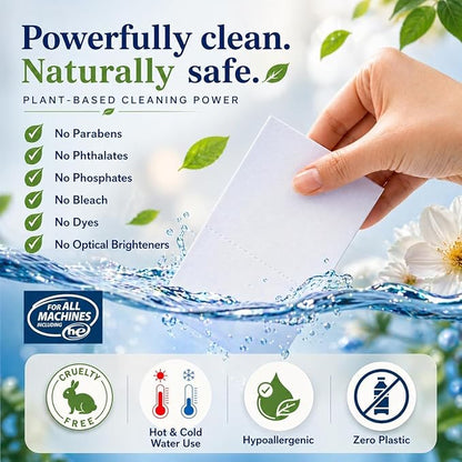 Complete Laundry Kit – Laundry Detergent Sheets, Wool Dryer Balls & Essential Oils – 3 Sheet Packs + 6 XL Puppy Dryer Balls + 6 Scent Oils for Natural Clean, Soft & Fresh Laundry