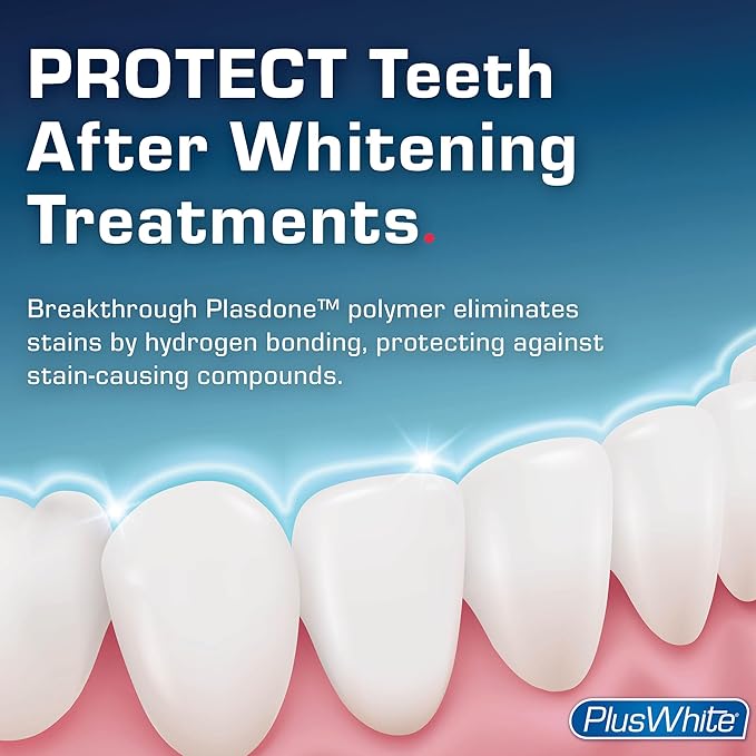 Plus White Post Whitening Stain Rinse - Protects Against Smoking, Wine, & Coffee - Dentist Recommended Whitening Teeth Rinse (6 oz, Pack of 1)